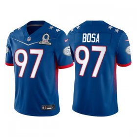 Wholesale Cheap Men\'s San Francisco 49ers #97 Nick Bosa 2022 Royal NFC Pro Bowl Stitched Jersey