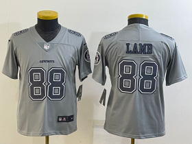 Youth Dallas Cowboys #88 CeeDee Lamb Grey Atmosphere Fashion 2022 Vapor Untouchable Stitched Nike Limited Jersey