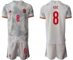 Wholesale Cheap Men 2020-2021 European Cup Spain away white 8 Adidas Soccer Jersey