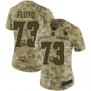 Wholesale Cheap Nike Vikings #73 Sharrif Floyd Camo Women's Stitched NFL Limited 2018 Salute to Service Jersey