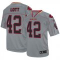 Wholesale Cheap Nike 49ers #42 Ronnie Lott Lights Out Grey Men's Stitched NFL Elite Jersey