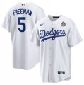 Cheap Men's Los Angeles Dodgers #5 Freddie Freeman White 2024 World Series Cool Base Stitched Baseball Jersey