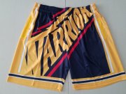 Wholesale Cheap Men's Golden State Warriors Black Big Face Mitchell Ness Hardwood Classics Soul Swingman Throwback Shorts