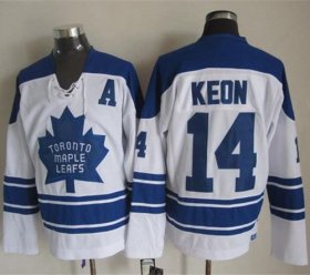 Wholesale Cheap Maple Leafs #14 Dave Keon White CCM Throwback Third Stitched NHL Jersey