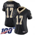 Wholesale Cheap Nike Saints #17 Emmanuel Sanders Black Team Color Women's Stitched NFL 100th Season Vapor Untouchable Limited Jersey