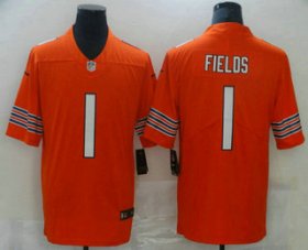 Cheap Youth Chicago Bears #1 Justin Fields Orange 2021 Vapor Untouchable Stitched NFL Nike Limited Jersey