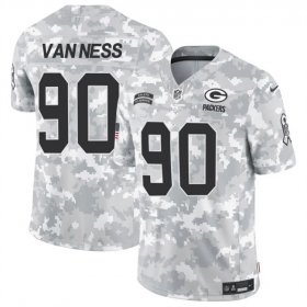 Cheap Men\'s Green Bay Packers #90 Lukas Van Ness 2024 F.U.S.E Arctic Camo Salute To Service Limited Stitched Football Jersey