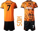 Wholesale Cheap Youth 2020-2021 club Juventus away orange 7 Soccer Jerseys