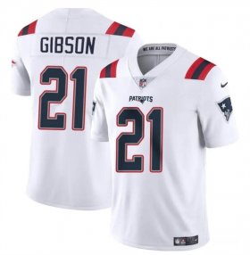 Cheap Men\'s New England Patriots #21 Antonio Gibson White Vapor Limited Football Stitched Jersey