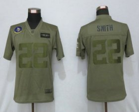 Wholesale Cheap Women\'s Minnesota Vikings #22 Harrison Smith NEW Olive 2019 Salute To Service Stitched NFL Nike Limited Jersey