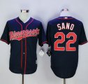 Wholesale Cheap Twins #22 Miguel Sano Navy Blue Alternate Road New Cool Base Stitched MLB Jersey