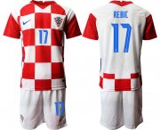 Wholesale Cheap Men 2020-2021 European Cup Croatia home red 17 Nike Soccer Jersey