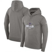 Wholesale Cheap Men's Buffalo Bills Nike Charcoal Sideline Property Of Wordmark Logo Performance Pullover Hoodie