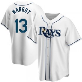 Wholesale Cheap Men\'s Tampa Bay Rays Replica #13 Manuel Margot White Home Nike Jersey