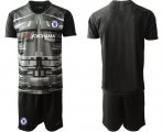 Wholesale Cheap Chelsea Blank Black Goalkeeper Soccer Club Jersey