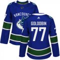 Wholesale Cheap Adidas Canucks #77 Nikolay Goldobin Blue Home Authentic Women's Stitched NHL Jersey