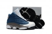 Wholesale Cheap Kids' Air Jordan 13 Retro Flint Shoes Blue/White-grey