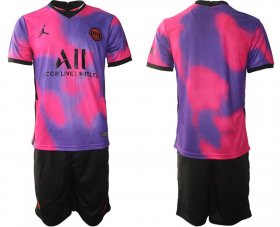 Wholesale Cheap Men 2020-2021 Club Paris Saint-Germain away purple blank Soccer Jersey