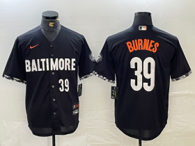 Cheap Men\'s Baltimore Orioles #39 Corbin Burnes Number Black 2023 City Connect Cool Base Stitched Jerseys