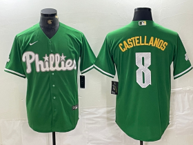 Cheap Men\'s Philadelphia Phillies #8 Nick Castellanos Green 2024 City Connect Stitched Jersey