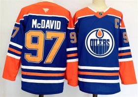 Men\'s Edmonton Oilers #97 Connor McDavid Royal 2024-25 Stitched Jersey