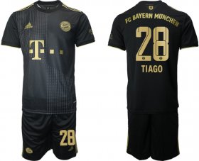 Wholesale Cheap Men 2021-2022 ClubBayern Munchen away black 28 Adidas Soccer Jersey