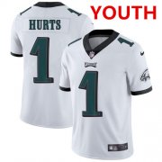 Wholesale Cheap Youth Philadelphia Eagles #1 Jalen Hurts White Vapor Untouchable Limited Stitched Jersey