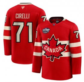 Cheap Men\'s Canada #71 Anthony Cirelli Red 2025 4 Nations Face-Off Premium Stitched Jersey