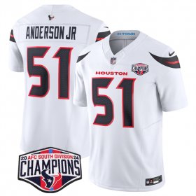 Cheap Men\'s Houston Texans #51 Will Anderson Jr. White F.U.S.E. 2024 AFC South Division Champions Vapor Limited Stitched Football Jersey