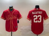 Cheap Men's San Francisco 49ers #23 Christian McCaffrey Red Cool Base Stitched Baseball Jersey