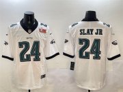 Men's Philadelphia Eagles #24 Darius Slay Jr. White 2025 Super Bowl LIX Patch Vapor Untouchable Limited Stitched Football Jersey