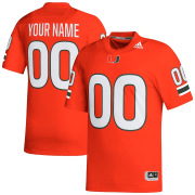 Cheap Men's Miami Hurricanes Customized Orange Stitched Football Jersey