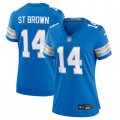 Cheap Women's Detroit Lions #14 Amon-Ra St. Brown Blue Stitched Jersey(Run Smaller)