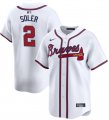 Cheap Men's Atlanta Braves #2 Jorge Soler White 2024 Home Limited Stitched Baseball Jersey