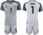 Wholesale Cheap Germany #1 Neuer Grey Goalkeeper Soccer Country Jersey