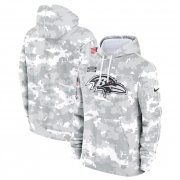 Men's Baltimore Ravens 2024 Arctic Camo Salute To Service Club Fleece Pullover Hoodie