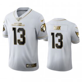 Wholesale Cheap Arizona Cardinals #13 Christian Kirk Men\'s Nike White Golden Edition Vapor Limited NFL 100 Jersey