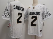 Cheap Men's Colorado Buffaloes #2 Shedeur Sanders White Black 2024 Limited FUSE College Football Jersey