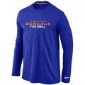 Wholesale Cheap Nike Cincinnati Bengals Authentic Font Long Sleeve T-Shirt Blue