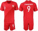 Wholesale Cheap Poland #9 Lewandowski Away Soccer Country Jersey