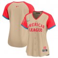 Cheap Women's American League Blank Cream 2024 All-Star Limited Stitched Baseball Jersey(Run Small)