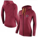 Wholesale Cheap Women's Nike Atlanta Falcons Full-Zip Performance Hoodie Red