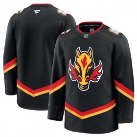 Men\'s Calgary Flames Blank Black 2024-25 Alternate Stitched Hockey Jersey