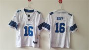 Cheap Youth Detroit Lions #16 Jared Goff White 2024 F.U.S.E. Vapor Limited Stitched Jersey