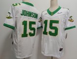 Cheap Men's Oregon Ducks #15 Tez Johnson White 2024 FUSE College Football Jersey