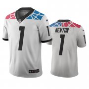 Wholesale Cheap Carolina Panthers #1 Cam Newton White Vapor Limited City Edition NFL Jersey