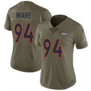 Wholesale Cheap Nike Broncos #94 DeMarcus Ware Olive Women's Stitched NFL Limited 2017 Salute to Service Jersey