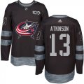 Wholesale Cheap Adidas Blue Jackets #13 Cam Atkinson Black 1917-2017 100th Anniversary Stitched NHL Jersey