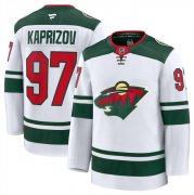 Men's Minnesota Wild #97 Kirill Kaprizov White 2024-25 Away Stitched Hockey Jersey