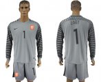 Wholesale Cheap Holland #1 Zoet Grey Goalkeeper Long Sleeves Soccer Country Jersey